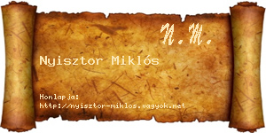 Nyisztor Miklós névjegykártya