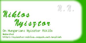 miklos nyisztor business card